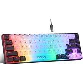 CHONCHOW Mini RGB 60% Gaming Keyboard, 68 Keys Small Compact | USB Wired Rainbow Light Up Backlit Gaming Keyboard for Xbox PS4 PS5 PC Laptop Gamer(White-Black)