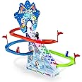 Arctic Fun Penguin Slide Toy Set: Stair Climbing Penguin Playset with Sliding Tracks, Music On/Off Switch for Quiet Play Option | Penguin Race Game for Kids Toddlers Boys and Girls