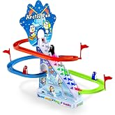 Arctic Fun Penguin Slide Toy, Stair Climbing Penguins with Music On/Off | Playful Interactive Penguin Toy: Climbing penguins ride stairs and slide down the track with music on/off switch.