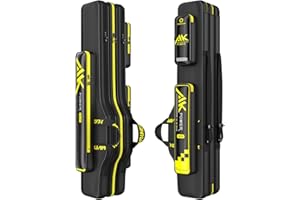 YUZHIYUAN Fishing Rod Case Triple-Layer 1680D Heavyweight Oxford Fishing Pole Case & Bag Wire-Reinforced Non-Deforming Frame Quick-Access Compartments Anti-Sag Structure Fishing Rod Bag Fishing Gift for Men