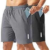 Riskrole 2 Pack Men's Athletic Shorts 7 Inch Inseam Lightweight Quick Dry Running Shorts for Men Gym Workout Shorts