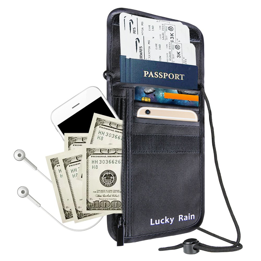 PREMIUM Neck & CrossBody Travel Pouch Wallet, RFID Blocking Pockets