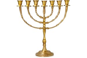 Salomons Menorah 11" high Brass, 7 Branch, Menorah Candles, Brand: Salomon's Menorah, Holyland Beautiful Menorah from Israel The holy Land Jerusalem Antik Jewish minora Candle Holder