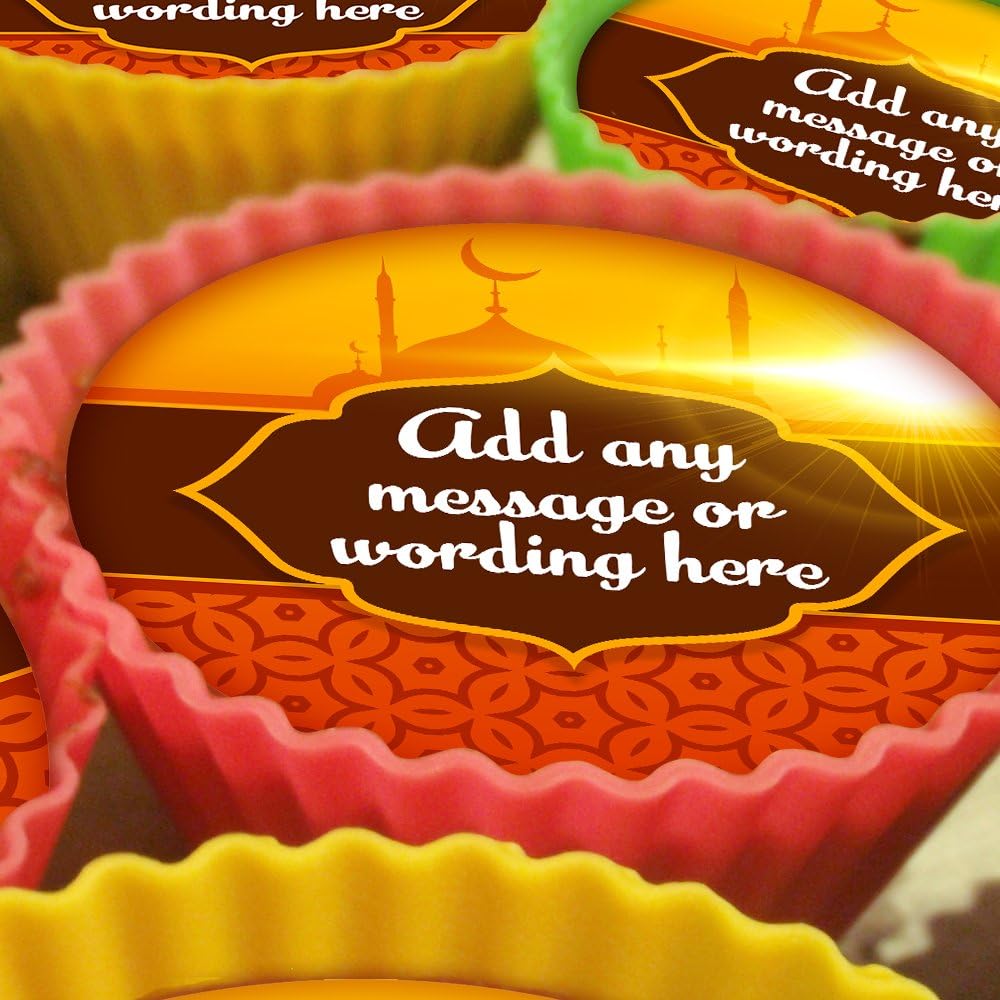 20 x Personalised Eid Ul Adha Shine 5cm High Resolution Cupcake Toppers
