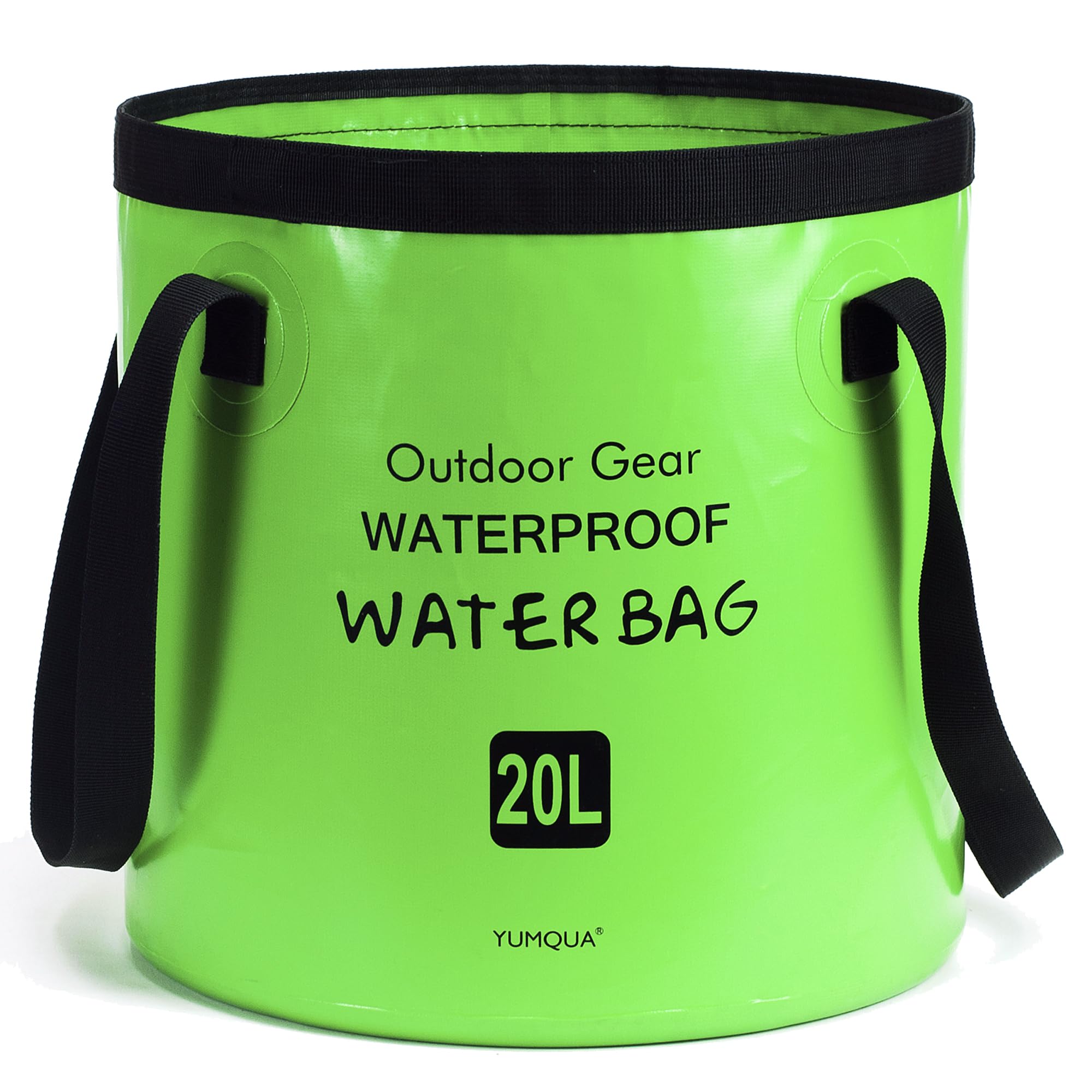 YUMQUA Collapsible Bucket 20L, Multifunctional Portable Folding Bucket Water Container Wash Basin for Camping Fishing Hiking Travelling Backpacking Outdoor Survival Gardening Car Washing (Green)