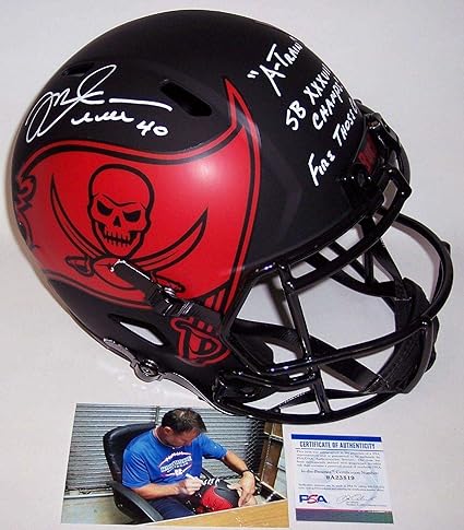 mike alstott signed helmet