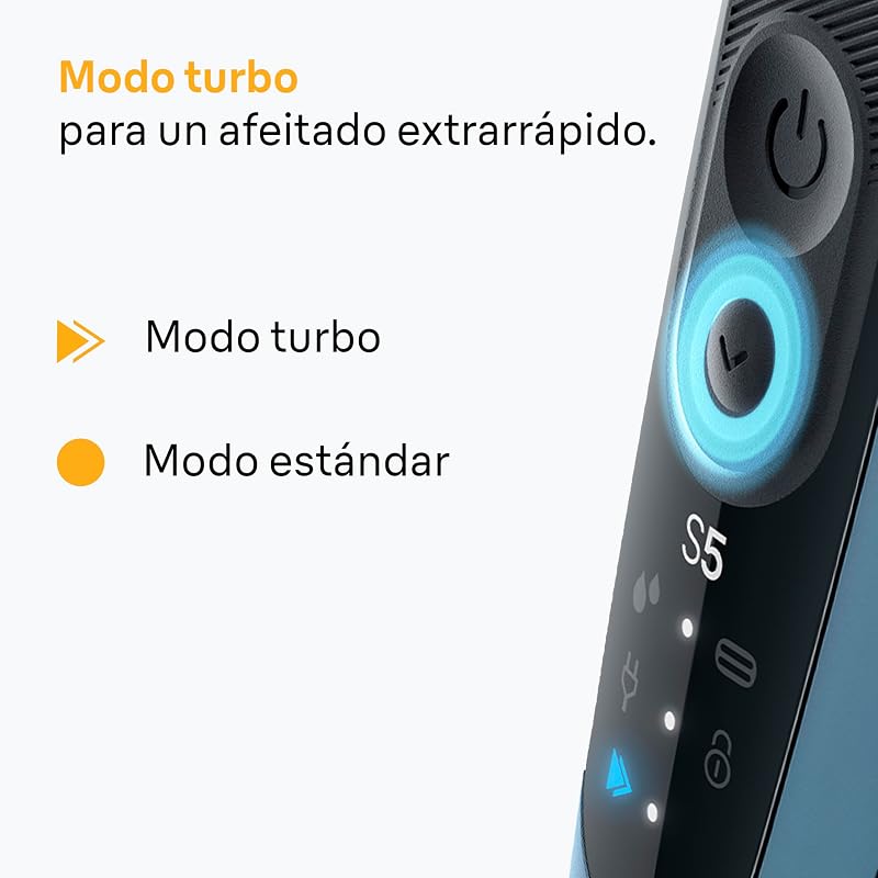 Barbeador Elétrico Braun Série 5, Barbeador Seco e Molhado, 2 Modos de Barbear, 50 Min de Uso, Carga Rápida, +2 Acessórios, Estojo de Viagem, 52-A1820SI, Azul