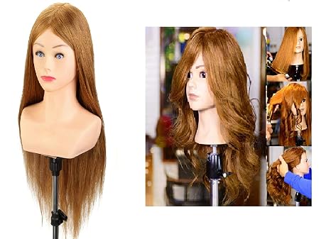 Glan 24 Inch Mannequin Head Real Human Hair For Hair Styling