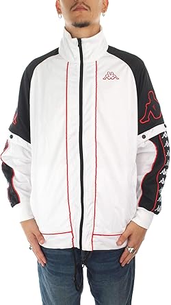 white and red kappa jacket