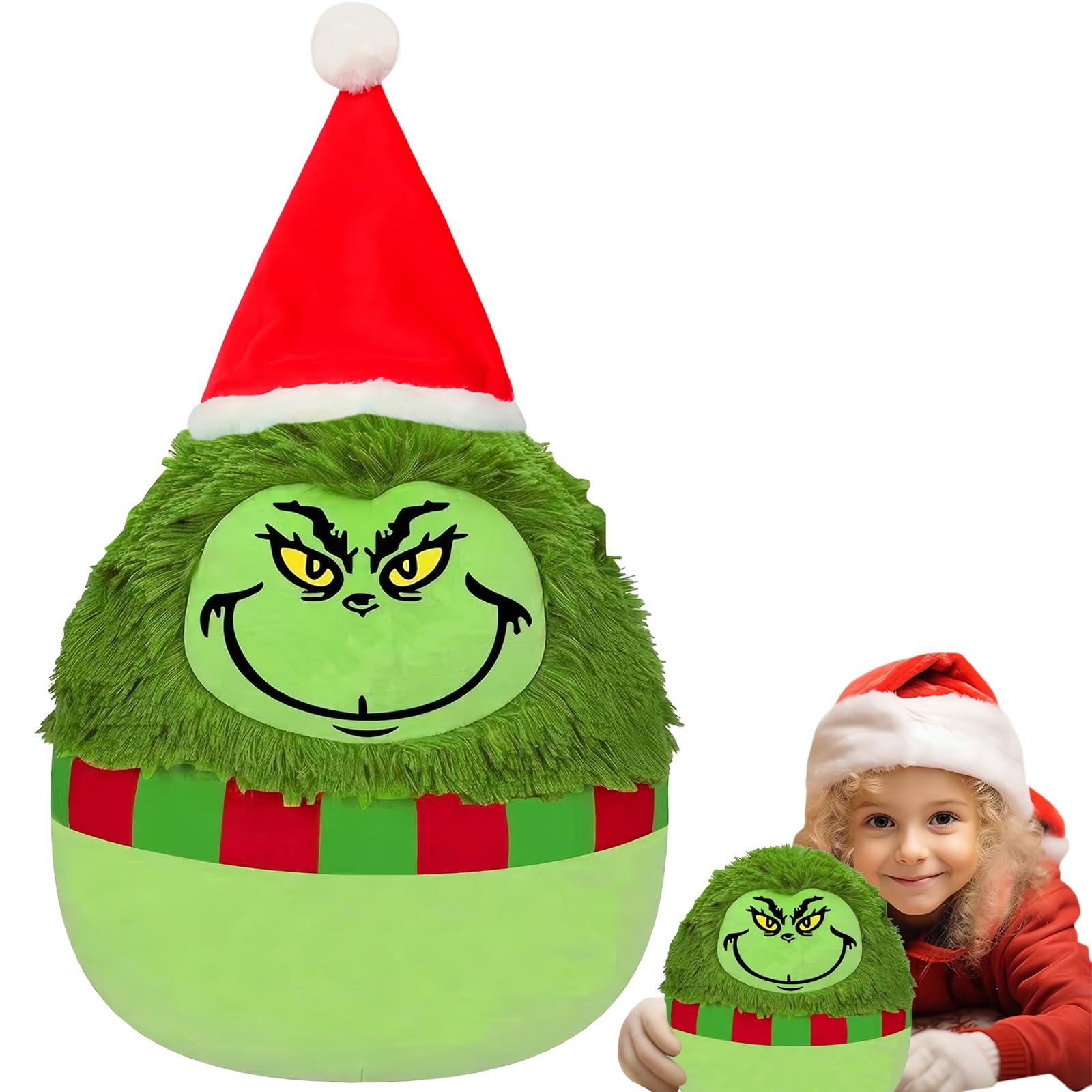 25cm Christmas Grinch Dolls Plush Toy,9.8" Cute Green Xmas Plush Pillow Toys Stuffed Grinch Doll Toy,Christmas Plushies,Christma Collection Cuddly Toy Soft Toys for Kids Girls Boys Home Decorations