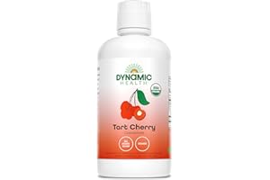 Dynamic Health Organic Tart Cherry Juice, Unsweetened 100% Juice Concentrate, Antioxidants Supplement, No Sweeteners or Additives, Vegan, Gluten Free, BPA Free (32oz)