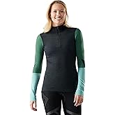 Smartwool Womens Intraknit Thermal Merino Base Layer Colorblock 1/4 Zip