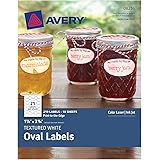 Avery Oval Labels with Sure Feed for Laser & Inkjet Printers, 1-1/8" x 2-1/4", 210 White Labels (8216)