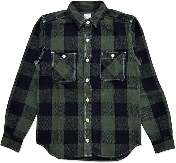 Amazon モモタロウ 桃太郎ジーンズ ヘリンボンチェックシャツ 桃太郎ジーンズ 05 2 Momotaro Jeans ヘビーネルシャツ 日本製 国産 岡山 倉敷 シャツ 通販