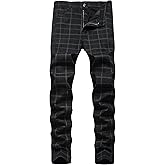 NOVOCCT Mens Dress Pants - Slim Fit Mens Casual Pants - Flat Front Stretch Skinny Business Casual Dress Chinos Pants for Men