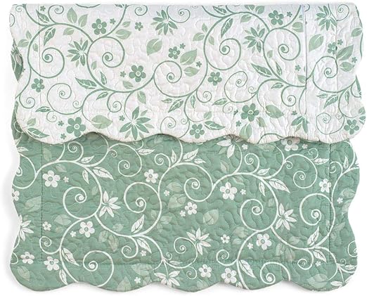 Amazon Com Collections Etc Floral Scroll Two Tone With Scalloped
