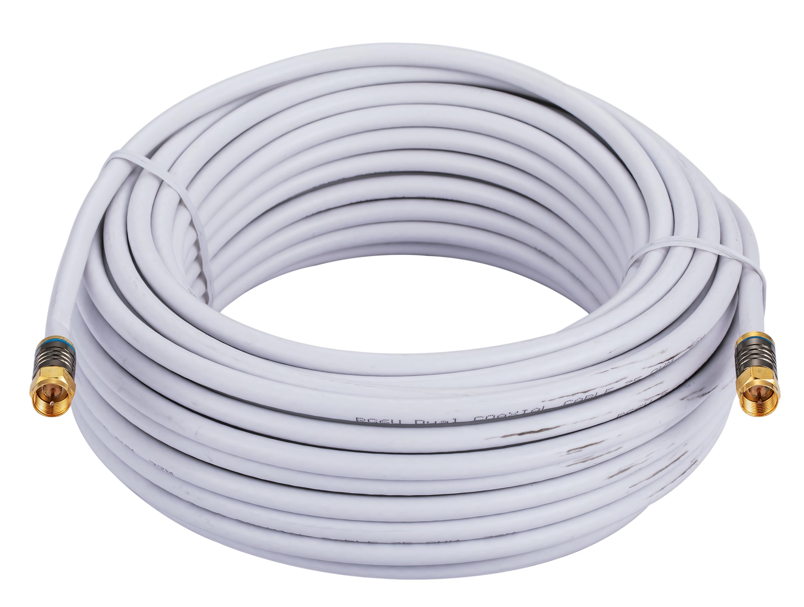 Cables Direct Online 15M White RG6 Coax Cable Dual Shield Outdoor/Indoor Coaxial BNC Extension Wire For Satellite Dish Cable TV Antenna