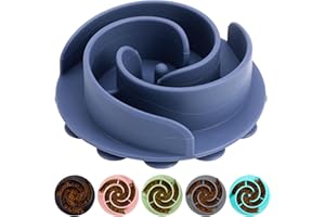 Slow Feeder Dog Bowls Insert, Bestalk Soft Silicone Dog Slow Eating Feeder Insert with Suction Cups for Small, Medium and Large Dogs, Fit into Basic Bowls and Elevated Dog Bowls, Dark Blue