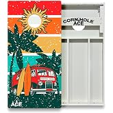CornholeAce Beach Series All Weather Pro Cornhole Board Set - Waterproof 4x2 Regulation Size, Made in USA, Triple Wide Legs, 3/4" PVC, Official Tournament Boards, Rainproof &amp; Outdoor Ready (2 Boards)