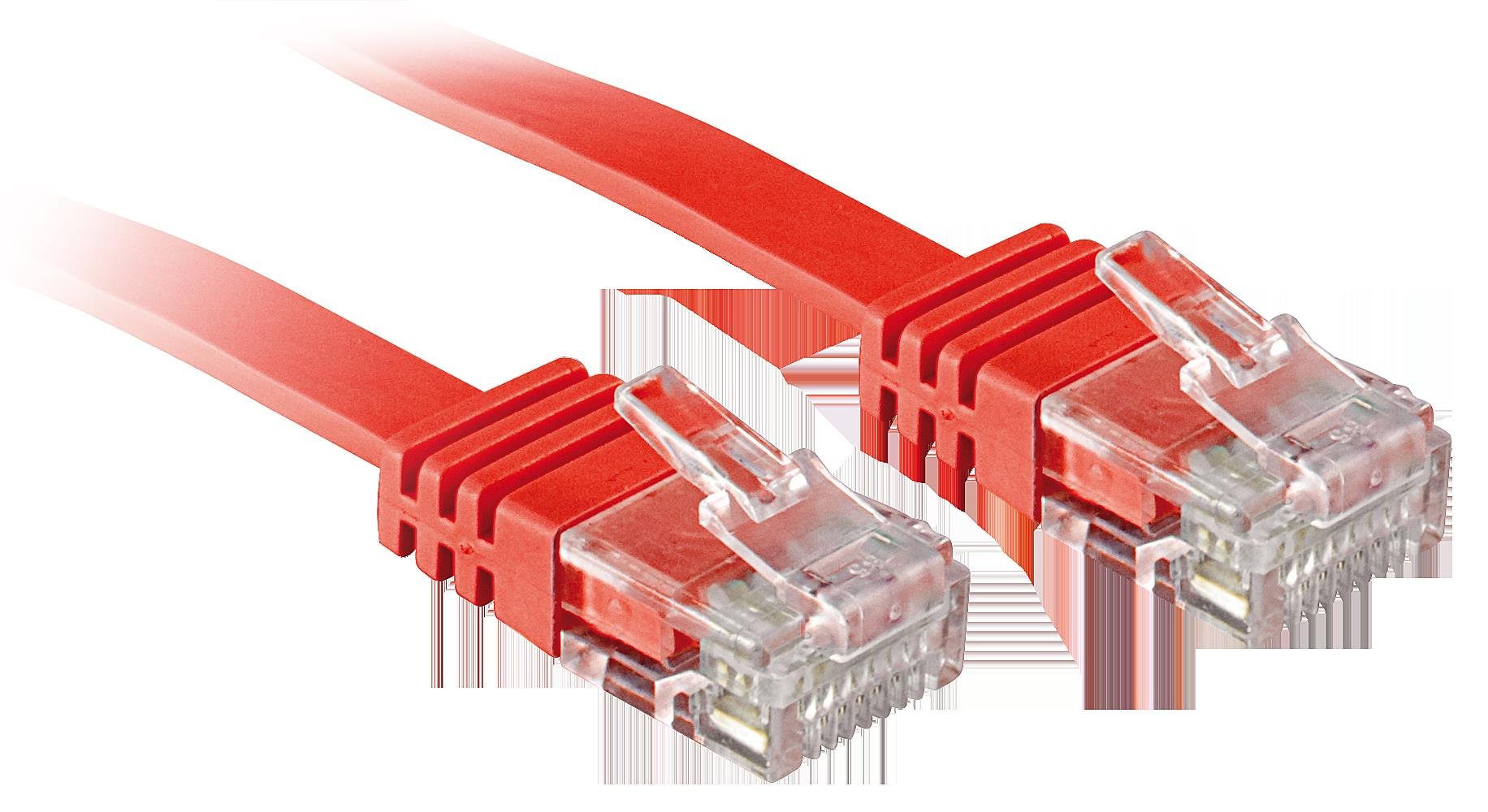 LINDY 47513 - Cat.6 Flat Patch Cable Unshielded - Red - 3 m