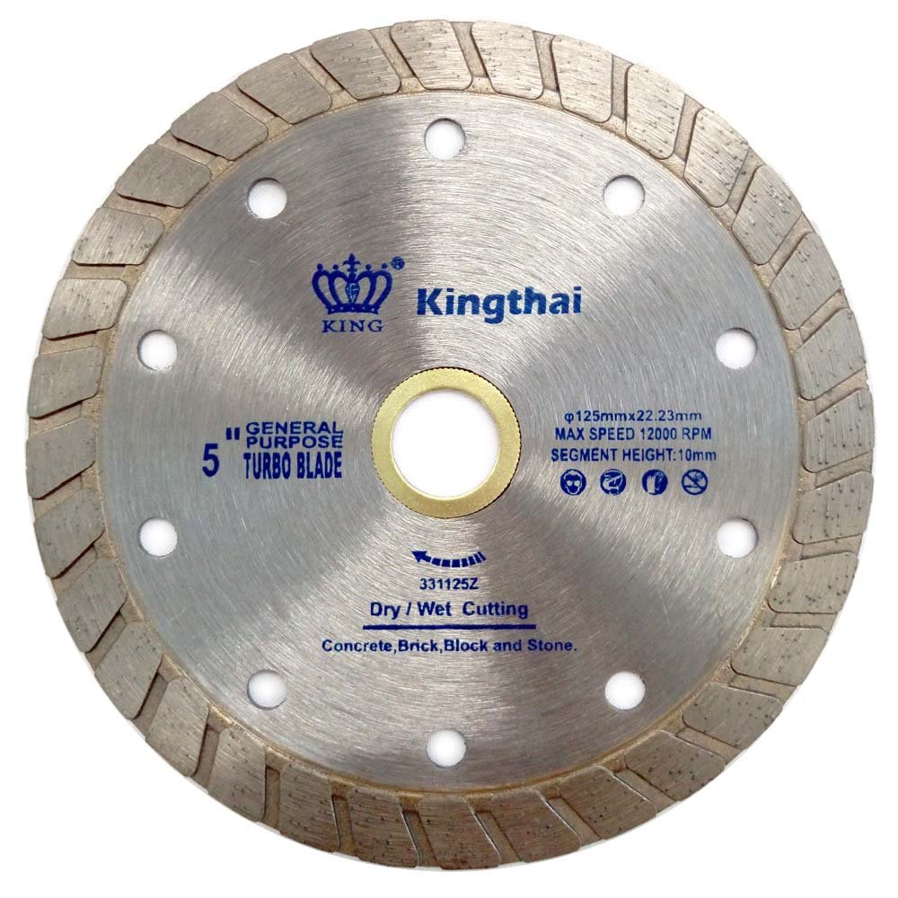 Kingthai Diamond Cutting Disc Turbo Blade for Stone Masonry 125mmx22.23mm