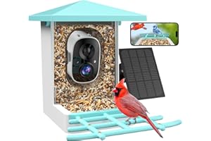 isYoung Smart Bird Feeder with Camera, AI Identify 16,000+ Birds, 5W Solar, 170° View, Motion Detection – Ideal Gift for Bird