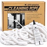 3D Printer Cleaning Rope, 50-Pack Lead Screw Cleaner with 10g Lubricant | Flexible 51 cm microfiber strips reach threads, gears and tight gaps, lift grease and dust, and clean bike drivetrains.