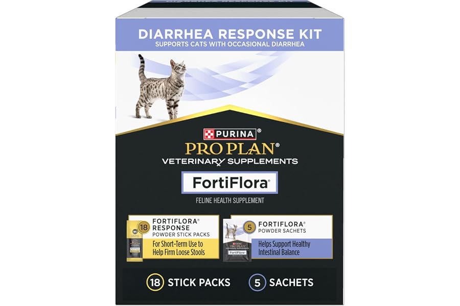 Purina Pro Plan Veterinary Supplements Diarrhea Response for Cats | Diarrhea Response Kit, 2-stage support, features FortiFlora Response and FortiFlora