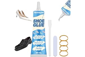 Nexkayee Shoe Glue, High Strength Shoes Repair Adhesive, Clear Superglue for Repairing Sneakers, Boots, High Heels and Leather, Slow Drying, 60g (Pack of 1)