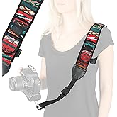 USA Gear Camera Sling Shoulder Strap - Adjustable Neoprene, Safety Tether, Accessory Pocket, DSLR Strap Quick Release - Compatible with Canon, Nikon, Sony and More DSLR Mirrorless Cameras (Southwest)