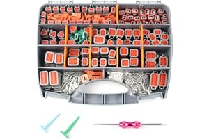 Flytuo Deutsch Connectors Kit 540PCS - 2/3/4/6/8/12 Pin DT Connectors with Removal Tool, Size 16 Solid Terminal Contacts - 14-18 AWG for Automotive Application
