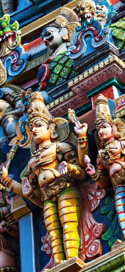PeelitStickit Hindu Temple, Wallpaper Design, Wall Mural ID-023, vinyl, Multi-colour