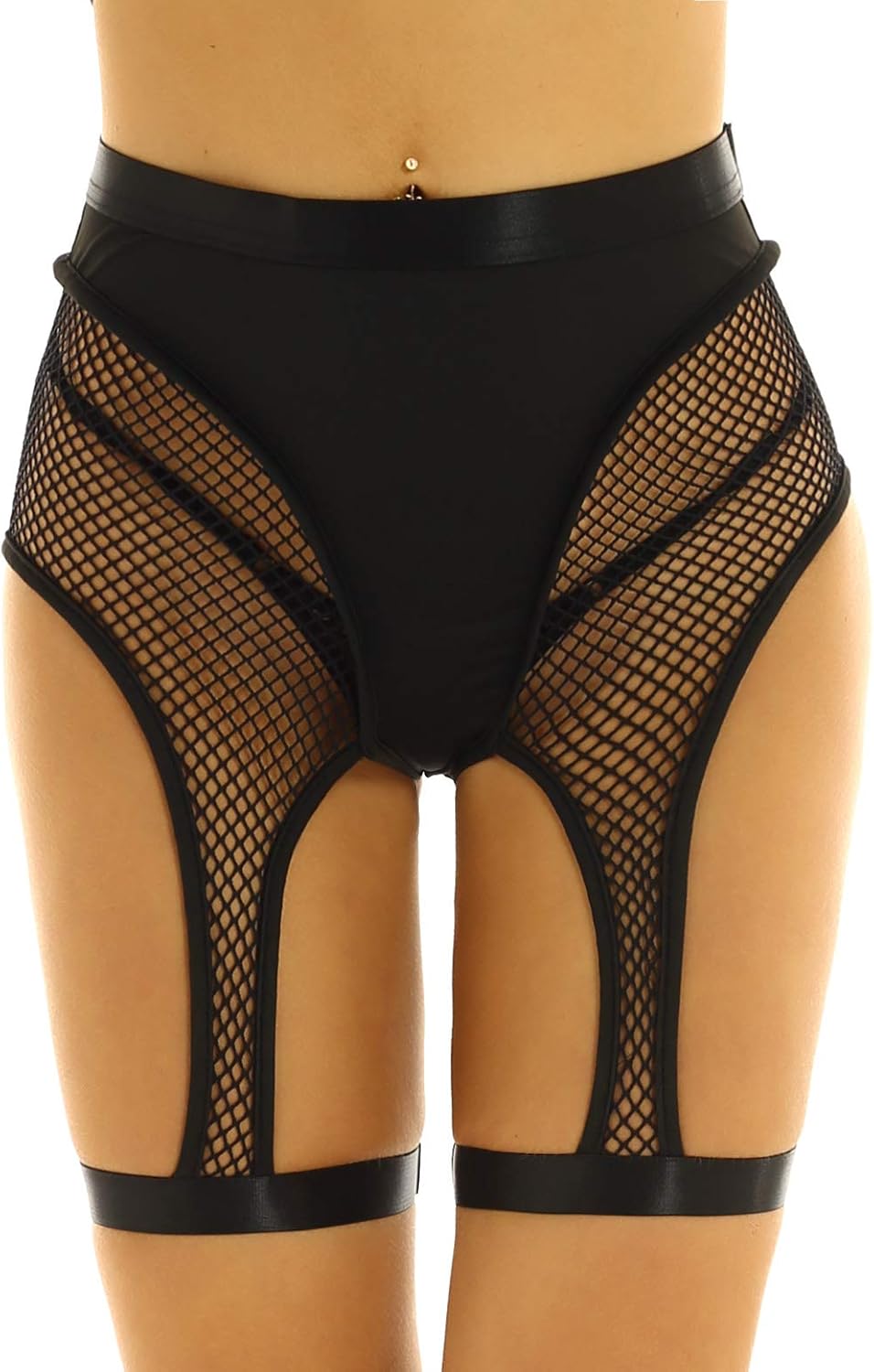fishnet high waisted shorts