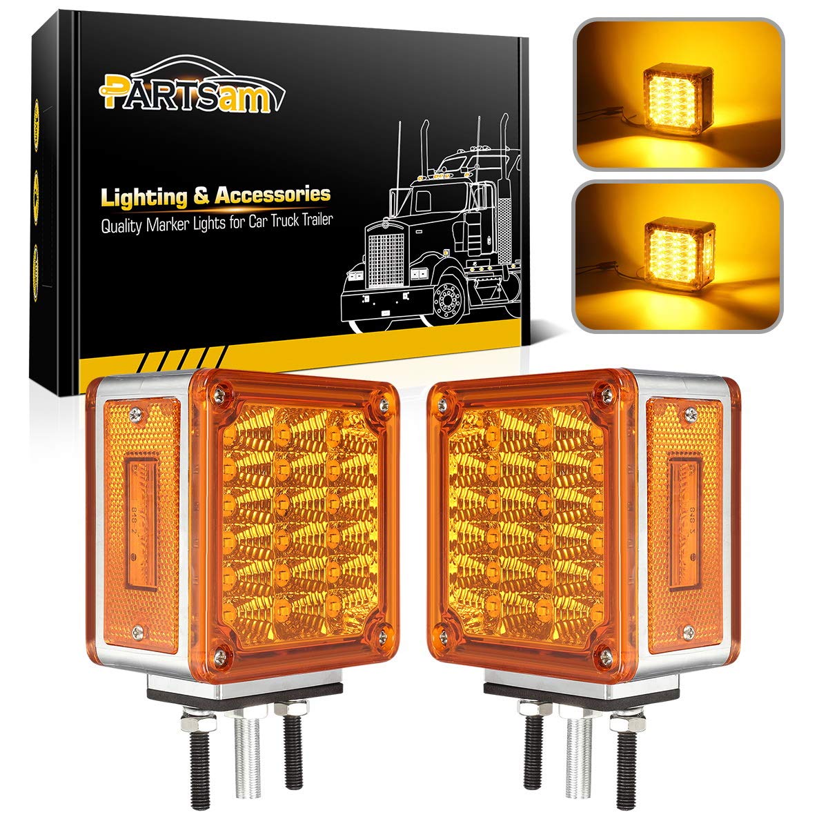 Luces LED Para Remolque - Montaje En Guardabarros, Color ámbar/rojo, Resistentes Al Agua Y Vibraciones
