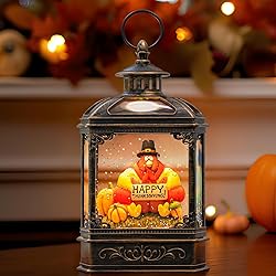 Fall Snow Globe Lantern - Thanksgiving Glittering