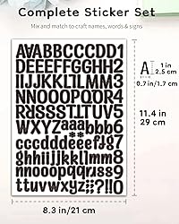 Uniclife 10 Sheets Letter Stickers, 1260 Pcs