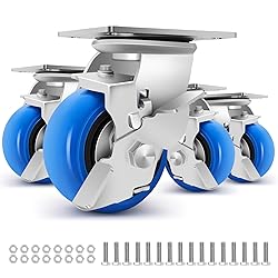 W B D WEIBIDA 4 Inch Heavy Duty Casters, Smooth