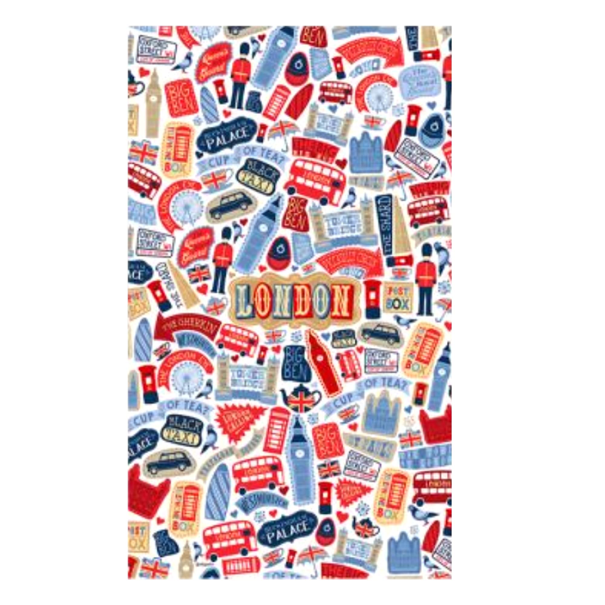 Elgate London Doodles Icon Tea Towel Funny Novelty Souvenir Gift 100% Cotton