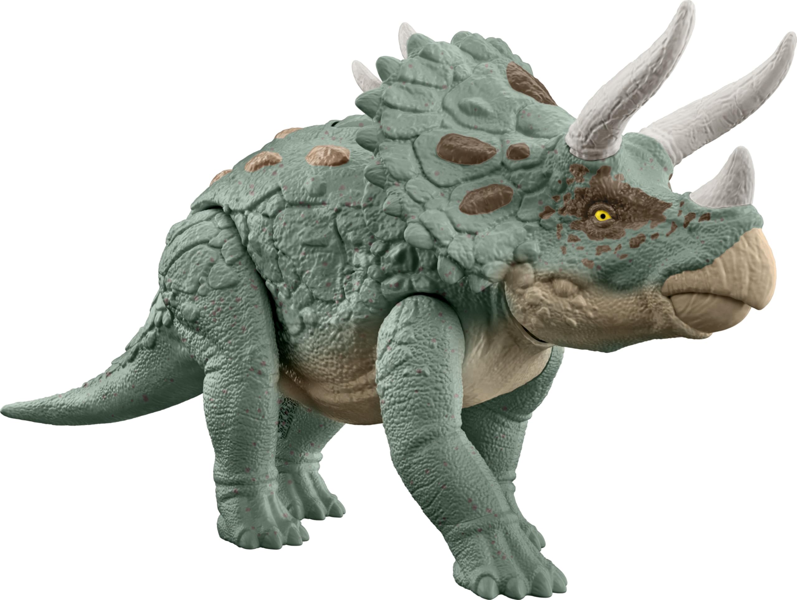 Jurassic World Gigantic Trackers Triceratops Dinosaur Action Figure, Large Species Toy, Headbutt Attack, Evolved Horn Feature, Digital Play, HTK79