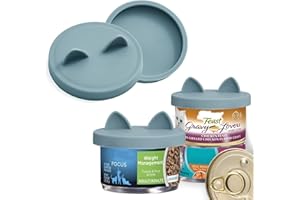 OHMO 2 Pack Cat Food Can Lids, Small Size (3 oz) Silicone Pet Food Can Lids Covers for 2.5 oz Cat Food Cans, Light Blue