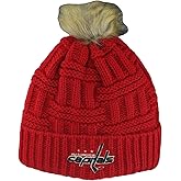 ZHATS NHL Womens NHL Officially Licensed Women's Beanie Faux Fur Pom
