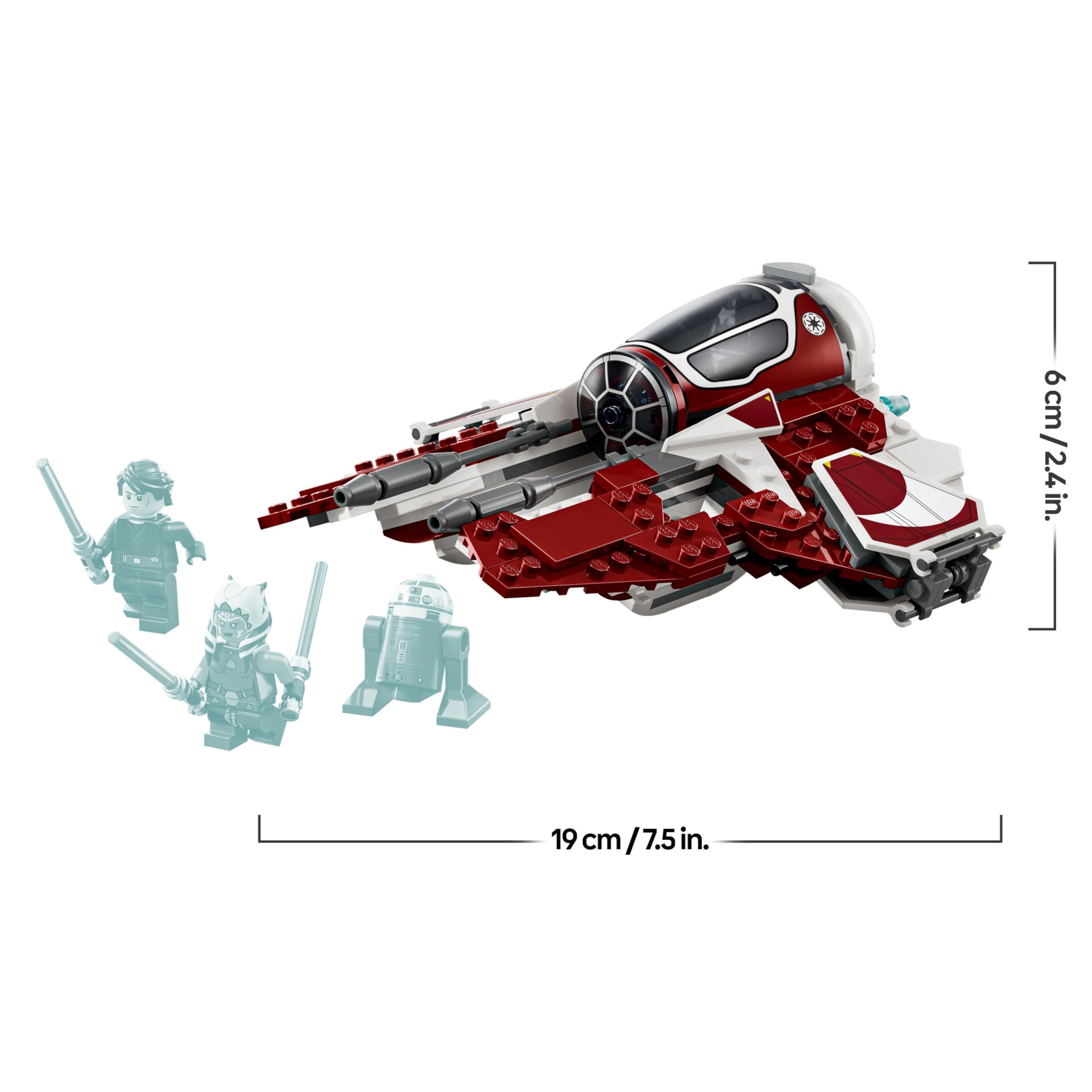 LEGO Star Wars 75401 Ahsokas Jedi Interceptor, Sternenjäger für Fans von The Clone Wars, Ahsoka Tano & Anakin Skywalker Minifiguren, mit Lichtschwertern und R7-A7, für Jungen und Mädchen ab 8 Jahren 9