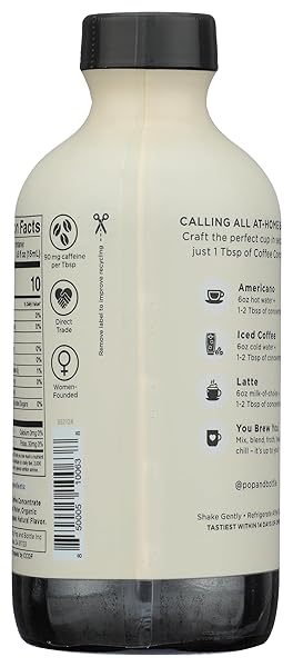 POP AND BOTTLE ORGANIC MOCHA SUPER CONCENTRATE COFFEE, 8 FZ