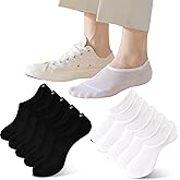 CDHRUSK 10 Pairs Black and White Nylon No Show Womens & Man, Ideal, Breathable Fit invisible liner no slip low cut socks