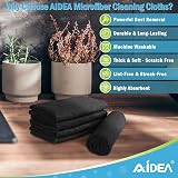 AIDEA Microfibre Cloth Pack of 8 30x30 cm Lint Free Streak Free Black view 3