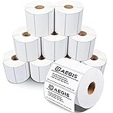 Aegis Adhesives - 3" X 1.5" Direct Thermal Labels (10 Rolls, 900 Labels/Roll) for Shipping and Postage - Perforated, Compatible with Rollo, Zebra, and Other Desktop Label Printers