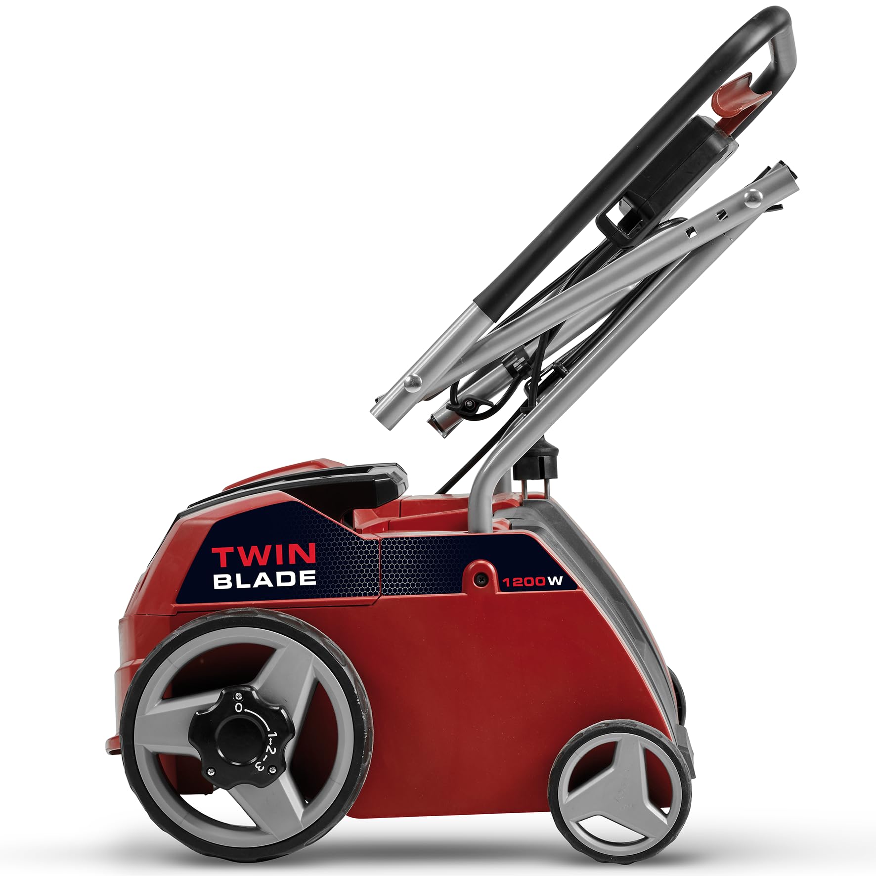 Einhell Elektro-Vertikutierer GC-ES 1231/1 (1.200 W, bis 300 m², 8 Doppelmesser, 3-stufige Arbeitstiefeneinstellung + Transportposition, klappbarer Führungsholm) 3