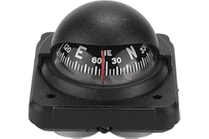KIMISS Car Compass for Auto Boat RV, Adjustable Foldable Navigation Ball with Magnetic Direction Guide, Dashboard Mount for E