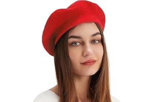 VOILIPEX Wool Beret Hat French Beret Cap Winter Artist Painter Hat Solid Color for Women