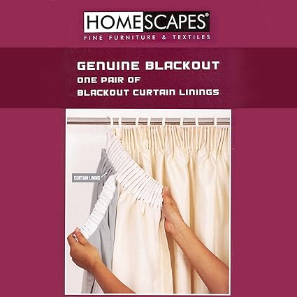 Homescapes Blackout Thermal Curtain Lining Pair For 228cm 90
